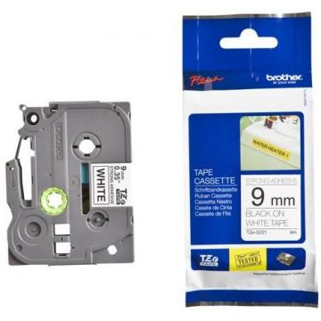 Banda laminata adeziva Brother TZES221 9mm/8m (Negru/Alb)