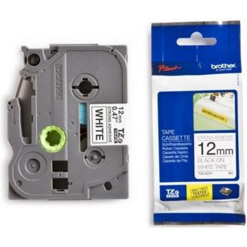 Banda laminata adeziva Brother TZES231 12mm/8m (Negru/Alb)
