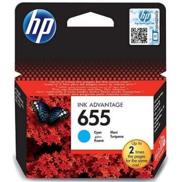 Cartus cerneala HP 655, acoperire 600 pagini (Cyan)