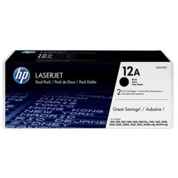 Toner HP 12A (Negru - pachet dublu)