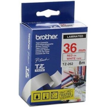Brother Etichete TZ262 36mm (rosu/alb)