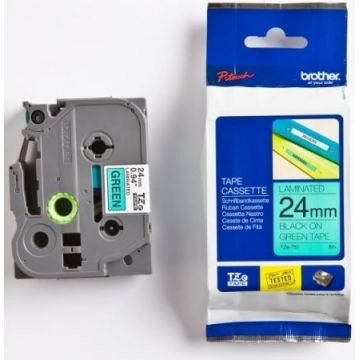 Brother Etichete TZE751 24mm (negru/verde)