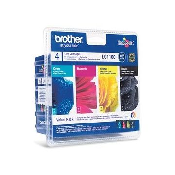 Cartuse cerneala Brother LC1100VALBP (1 x LC1100BK Neagru, 1 x LC1100M Magenta, 1 x LC1100Y Galben, 1 x LC1100C Cyan)
