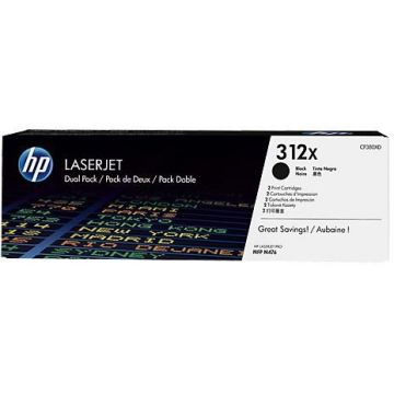 Pachet de 2 tonere HP 312X, 2x4400 pagini (Negru)