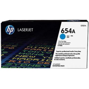 Toner HP 654A, 15000 pagini (Cyan)