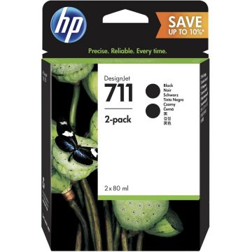 HP TWIN PACK BLACK NR.711 P2V31A ORIGINAL HP DESIGNJET T120