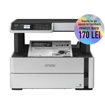 Multifunctional Epson EcoTank ET-M2170 Inkjet, A4, monocrom, Wi-Fi, Retea, USB, LCD
