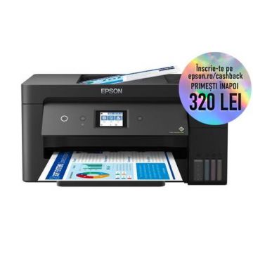 Multifunctional Epson ECOTANK L14150, jet cerneala, A3+, Fax, 17ppm, Duplex, ADF, Retea, Wireless