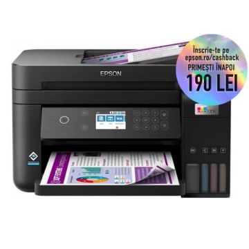 Multifunctional Epson EcoTank L6270, inkjet, A4, 15.5ppm, Duplex, ADF, USB, Retea, Wireless (Negru)