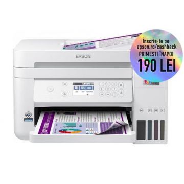 Multifunctional Epson EcoTank L6276, inkjet, A4, 15.5ppm, Duplex, ADF, USB, Retea, Wireless (Alb)