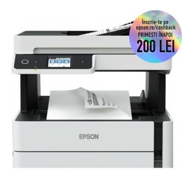 Multifunctional Epson EcoTank M3170 Monocrom, CISS, A4, 39 ppm, Duplex, Reatea, Wireless, Fax (Gri)