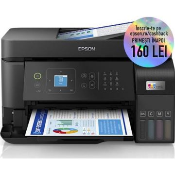 Multifunctional Epson L5590, InkJet CISS, A4, Retea, Wireless, Fax, ADF (Negru)