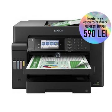 Multifunctional inkjet color Epson EcoTank L15150, Duplex, Retea, Wireless, A3 (Negru)