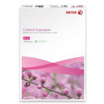 Hartie Super Lucioasa Copiator Xerox Colotech Supergloss A4, 250 g/m², 100 Coli/Top, Alba