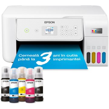 Epson Multifunctional Epson EcoTank L3286, A4, Color, 10 ppm, USB, Wireless (Alb)