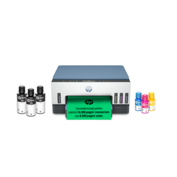Multifunctional inkjet color HP Smart Tank 725 All-in-One, Wireless, Duplex, A4 (Alb/Albastru)