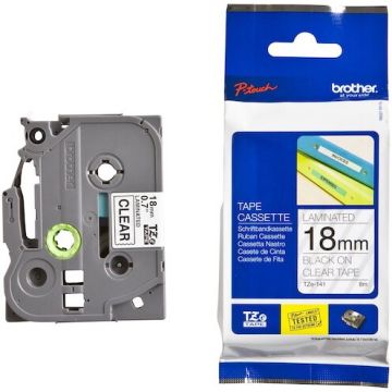 brother Etichete laminate Brother TZE141 Black on Clear, 18mm