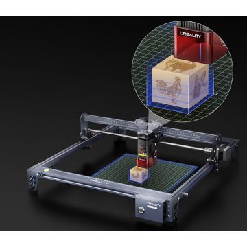 Creality Masina gravare laser Creality CR-Falcon, precizie: 0.1mm, taiere dintr- o singura trecere max 5mm, putere laser:5W, dimensiuni suprafata lucru: 400*415mm, viteza: 10000mm/min, sursa lumina: semiconductor laser, format fisier slice: svg, png, jpg