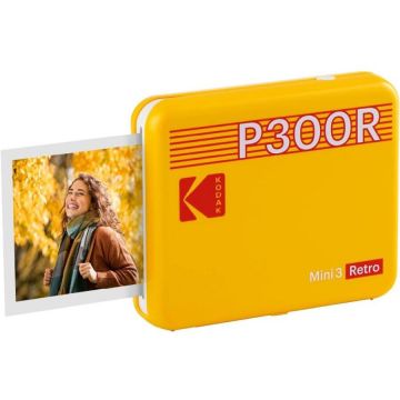 Imprimanta Foto Portabila Mini 3 Retro P300R Tehnologie 4PASS Bluetooth Galben