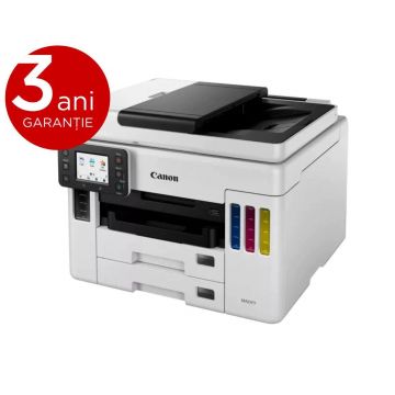 Multifunctional inkjet color CISS Canon Maxify GX7040, ( Print, Copy,Scan, Fax, Cloud), dimensiune A4 , duplex printare, ADF, viteza 24 ppm alb-negru, 15.5 ppm color, rezolutie 600X1200 dpi, alimentare hartie 250+250+100 coli, Scannet CIS, rezolutie