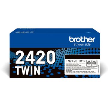 brother Toner original Brother TN-2420TWIN, Negru, pachet dublu, compatibil cu seriile DCP, HL si MFC