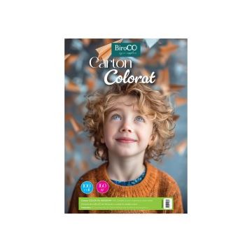 Carton BiroCO A4, pentru proiecte creative si craft, 160 gr/mp, top 100 coli, multicolor