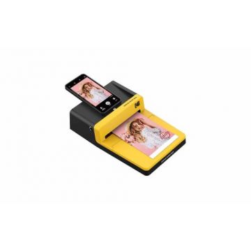 Imprimanta foto Kodak Dock Plus ERA, 300 x 300 dpi, Sublimare, 4x6 inch, Bluetooth, USB-C (Galben/Negru)