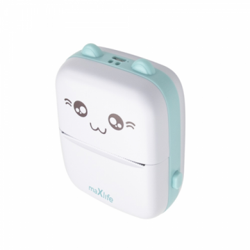 Imprimanta Foto Portabila MaXlife MXTP-100, Bluetooth, 1.000 mAh, printare alb-negru (Albastru/Alb)