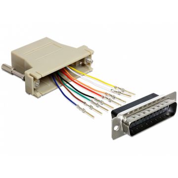 Adaptor D-Sub 25 pini la RJ45 T - M, Delock 65433