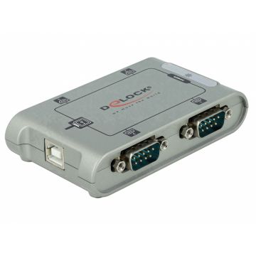 Adaptor USB la 4 x Serial RS-232, Delock 87414