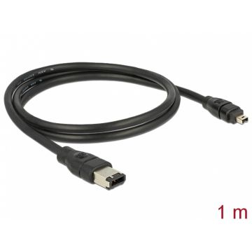 Cablu FireWire 6 pini la 4 pini 1m, Delock 82576