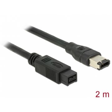 Cablu FireWire 9 pini la 6 pini 2m, Delock 82596