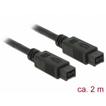 Cablu Firewire IEEE1394 9 pini la 9 pini 2m, Delock 82599