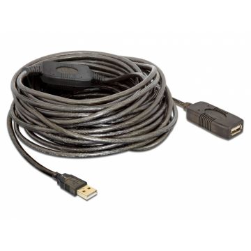 Cablu prelungitor activ USB 2.0 T-M 15m, Delock 82689