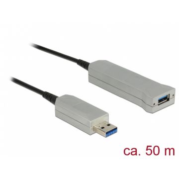 Cablu prelungitor USB 3.0 optic activ T-M 50m, Delock 83740
