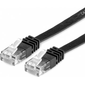 Cablu retea UTP Flat cat.6 3m Negru, Value 21.99.0963
