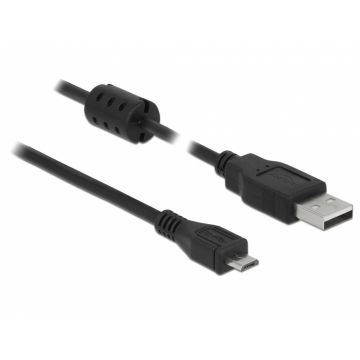 Cablu USB 2.0 la micro USB-B 5m Negru T-T, Delock 84910