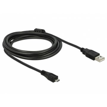 Cablu USB 2.0 la micro USB B T-T 3m, Delock 82336