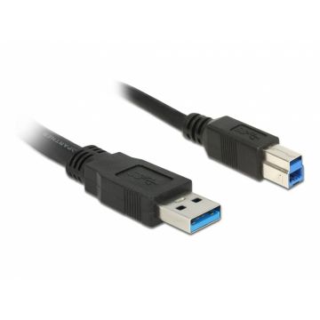 Cablu USB 3.0 A-B 1.5m Negru, Delock 85067