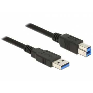 Cablu USB 3.0 A-B 1m Negru, Delock 85066