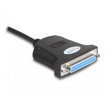 Cablu USB la paralel 25 pini 0.8m, Delock 61330
