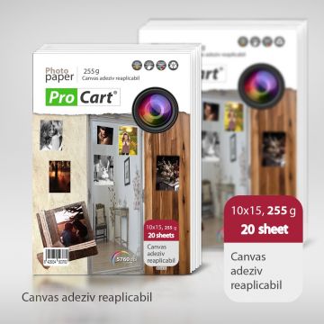 Canvas foto adeziv inkjet reaplicabil pe orice suprafata, 10x15 cm, 255 g