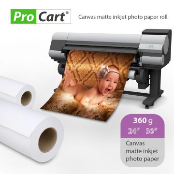 Rola foto bumbac Canvas mata, 360g 24 Inch 18 m