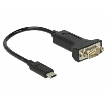 Adaptor USB-C la Serial DB9 RS-232 FTDI, Delock 63908