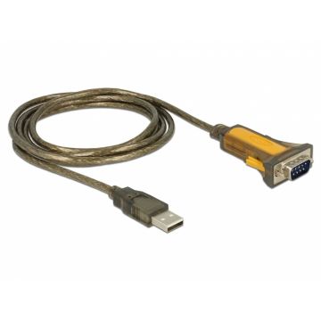 Adaptor USB la Serial RS-232 DB9 extended temperature range, Delock 65840
