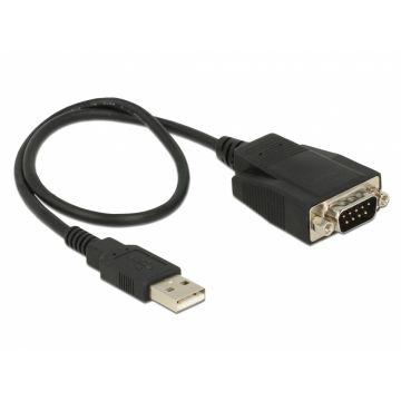 Adaptor USB la Serial RS-232 DB9 FTDI cu protectie ESD 35cm, Delock 62958