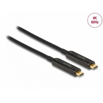 Cablu activ optic video USB type C 4K60Hz T-T 25m, Delock 84126
