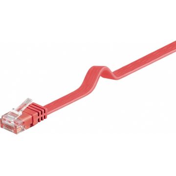 Cablu de retea flat cat 6 UTP 3m Rosu, Goobay 96418