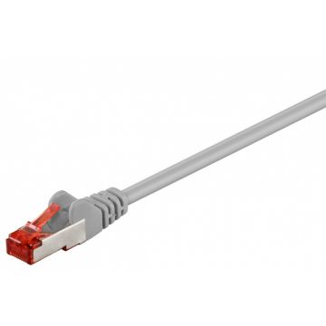 Cablu de retea RJ45 CAT 6 S/FTP (PiMF) 0.15m Gri, Goobay G92455