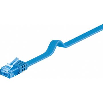 Cablu de retea RJ45 CAT 6A flat UTP 1m Albastru, Goobay 96306